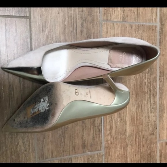 Christian Dior suede and metallic classic pump heels - Picture 3 of 4